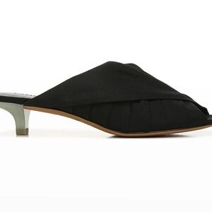 Vince Zoey Peep Toe Crossover Silk Kitten Heel Pump Mule - NWOT